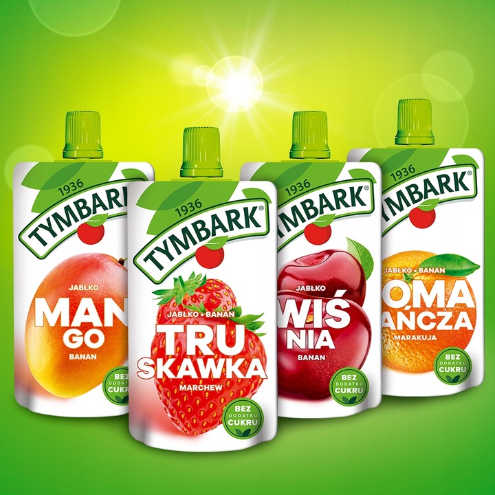 Mus 100% Tymbark Mango Banan Jabłko owoce 12x 120g