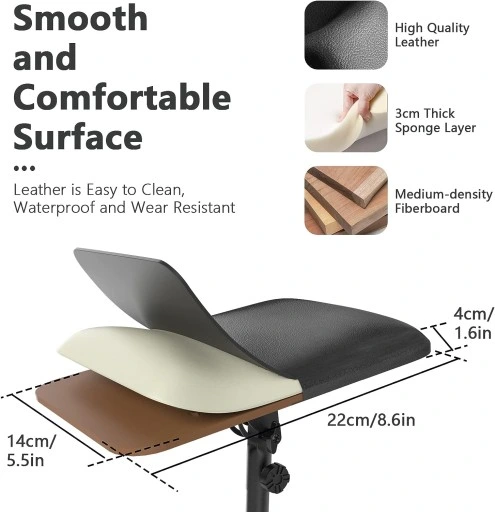 Podłokietnik ze skóry + tacka stolik do tatuażu salonu kosmetycznego SPA