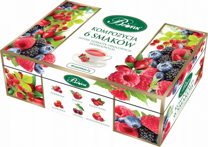 Zestaw herbat Bifix 6 herbat owocowych 180szt x 2g