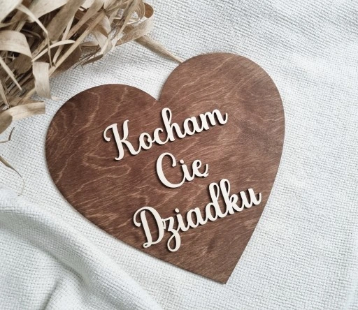 TABLICZKI DO ZDJĘĆ KOCHAM CIĘ BABCIU DZIADKU SERCE DZIEŃ BABCI 2 SZT