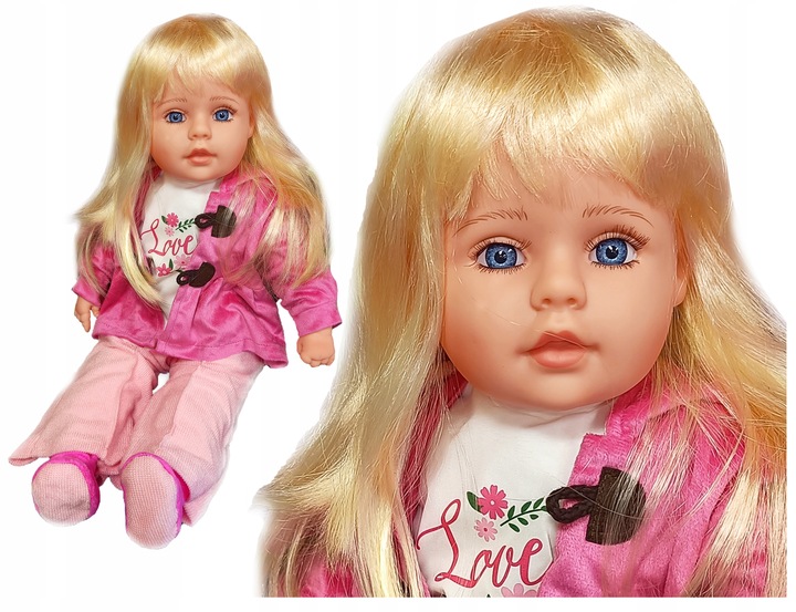 Lalka bobas jak żywa duża 56cm miękka interaktywna mówi śpiewa 2języki uczy