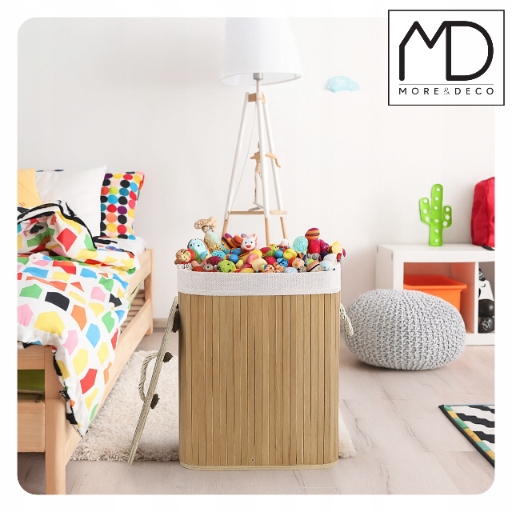 Kosz na pranie zabawki składany bambusowy bieliznę pojemnik duży organizer