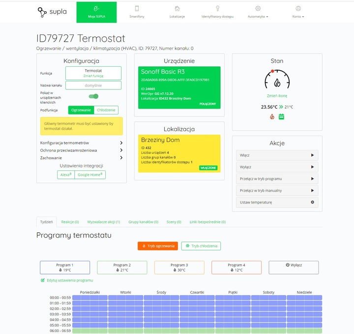 Sonoff wifi czujnik temperatury 2 x DS18B20 1m termostat SUPLA