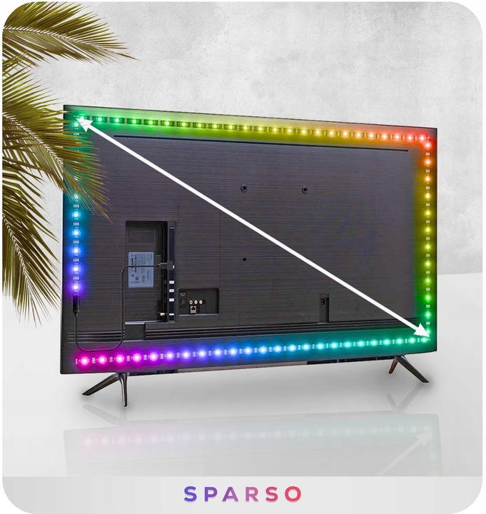 TAŚMA LED RGB 4M USB LEDY DO TV Podświetlenie Telewizora NA PILOTA