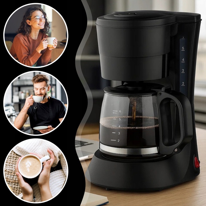 EKSPRES DO KAWY HERBATY KUCHENNY PRZELEWOWY 600ML BLOKADA KAPANIA 600W