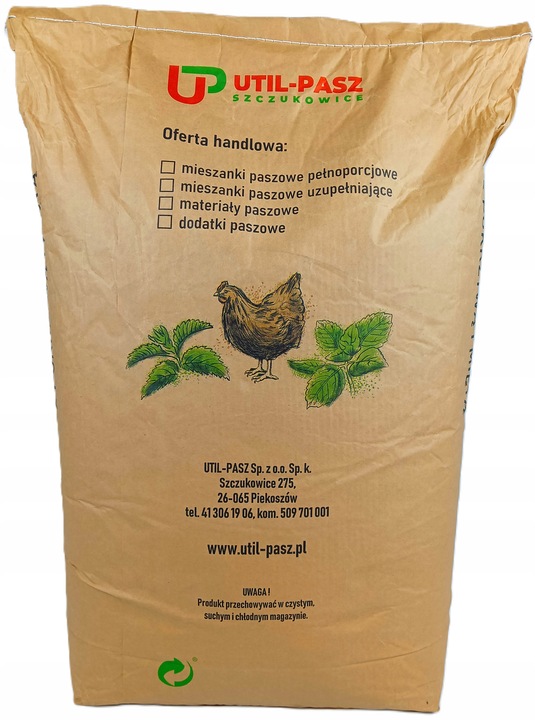 PASZA DLA KUR NIOSEK 25KG KARMA DLA KUR NIOSEK WITAMINY Z POKRZYWĄ I MIĘTĄ