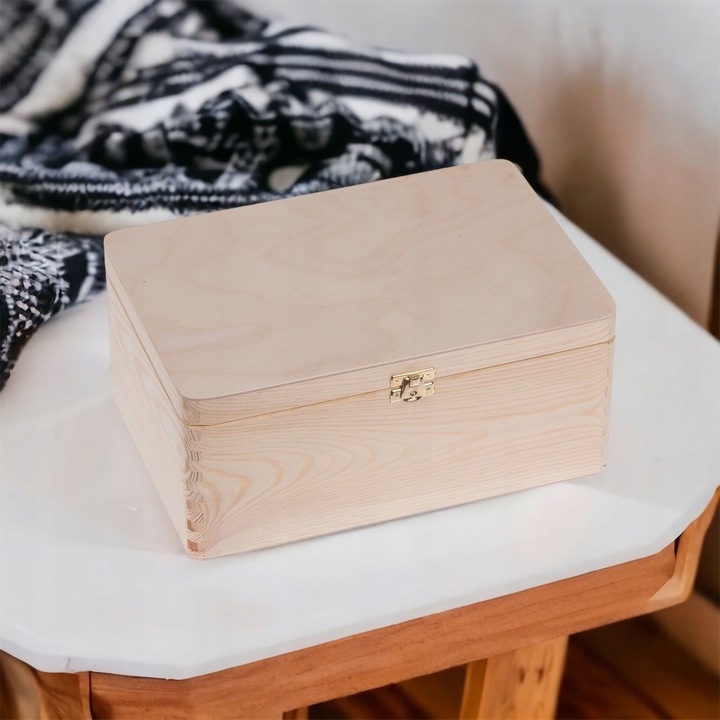 SKRZYNKA DREWNIANA PUDEŁKO Kufer Pojemnik 30x20 ORGANIZER DO DOMU DECOUPAGE