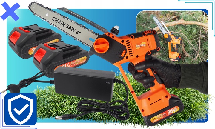 PIŁA AKUMULATOROWA ELEKTRYCZNA MINI 8" + DWA 2X AKUMULATORY 2.0Ah DO