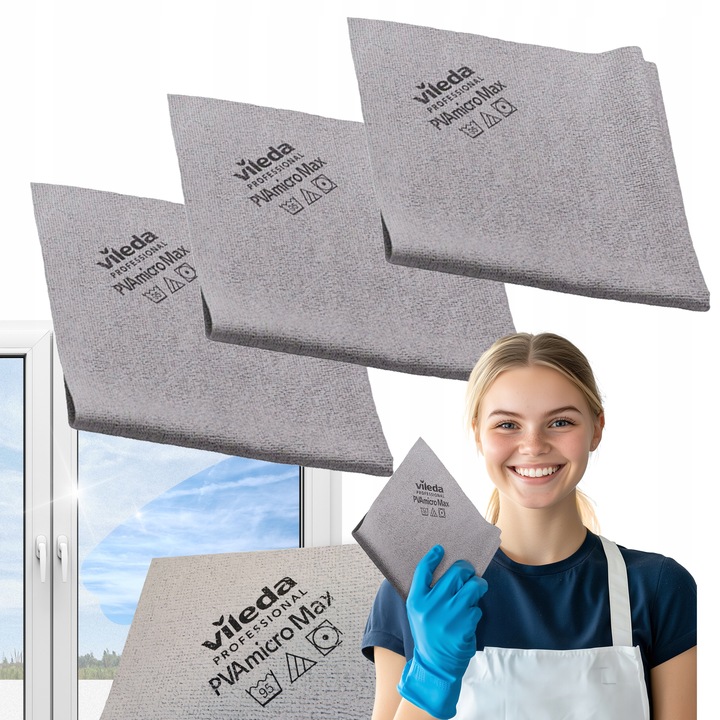 Ścierka Vileda PVA MAX do czyszczenia auta myjni 3szt szyby car detailing