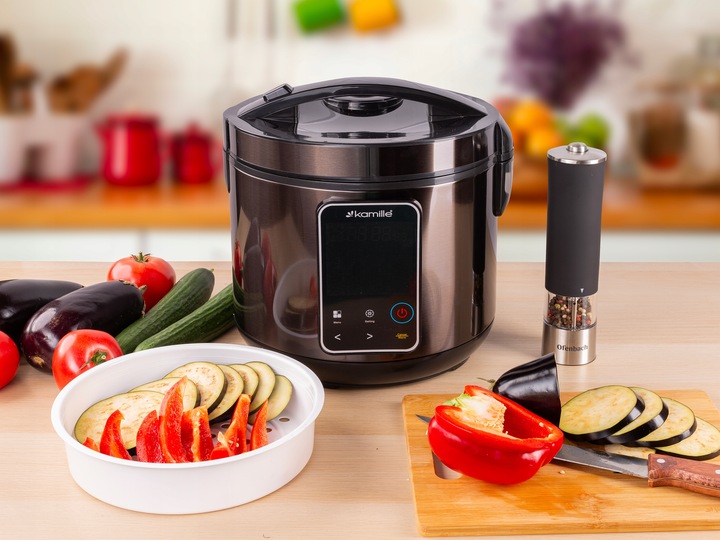 MULTICOOKER ELEKTRYCZNY garnek SZYBKOWAR parowar 24 programy KAMILLE