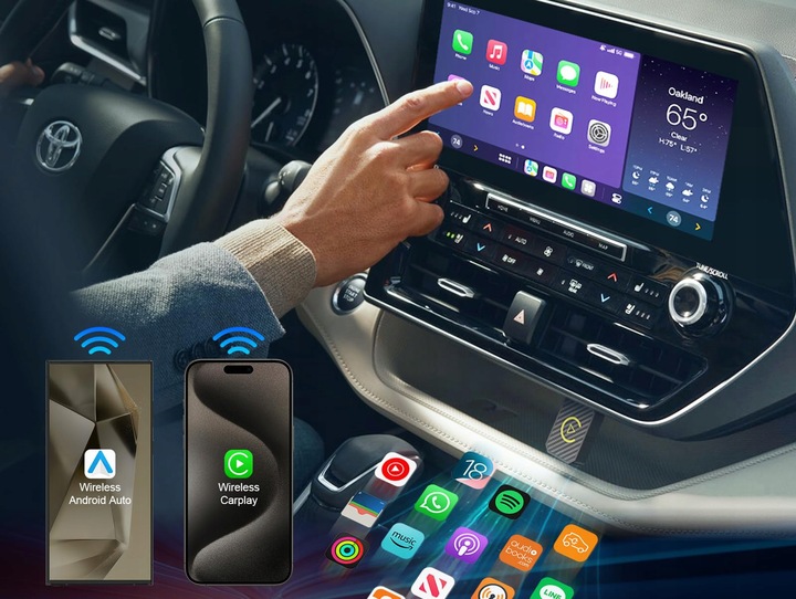 BEZPRZEWODOWY ADAPTER ANDROID AUTO CARPLAY 2 W 1 PLUG AND PLAY MINI