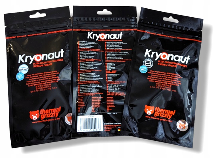 PASTA TERMOPRZEWODZĄCA THERMAL GRIZZLY KRYONAUT 1g 12,5W/mK + IPA + GRATISY