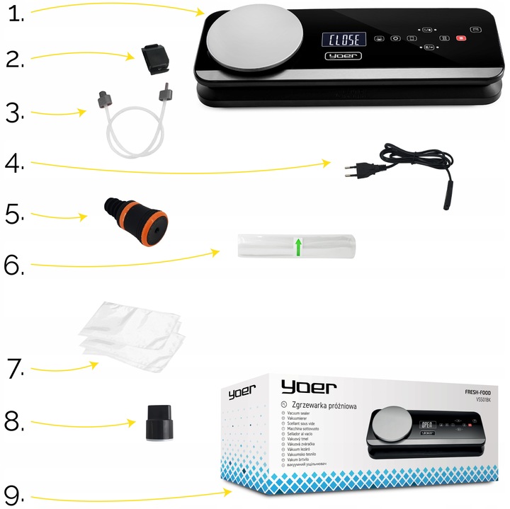 Zgrzewarka próżniowa Pakowarka żywności Yoer AUTOMATYCZNA +Akcesoria