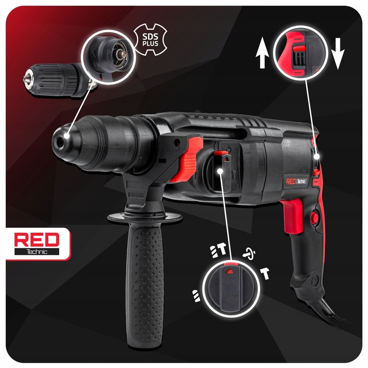 MŁOTOWIERTARKA MŁOT UDAROWY WIERTARKA UDAROWA SDS+ 2600W 4J WALIZKA