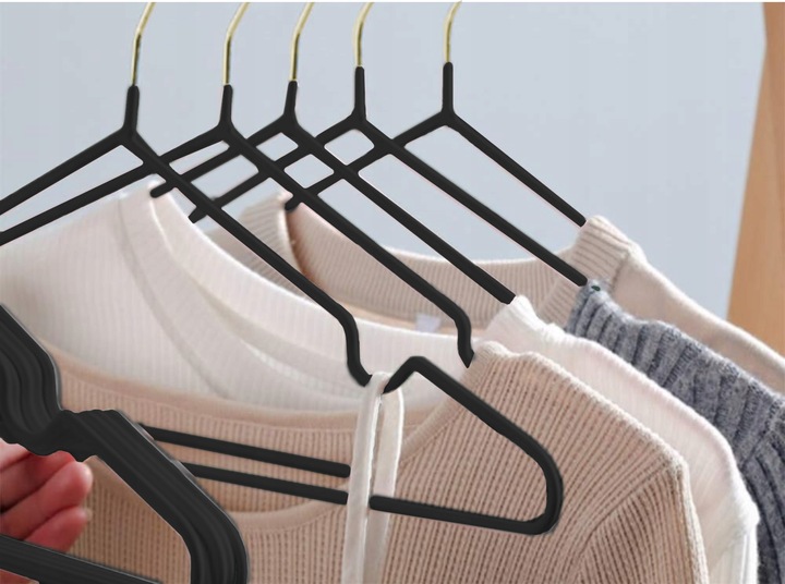 WIESZAKI NA UBRANIA UBRANIOWE WIESZAK DO SZAFY ODZIEŻOWE ZŁOTE 20 SZT