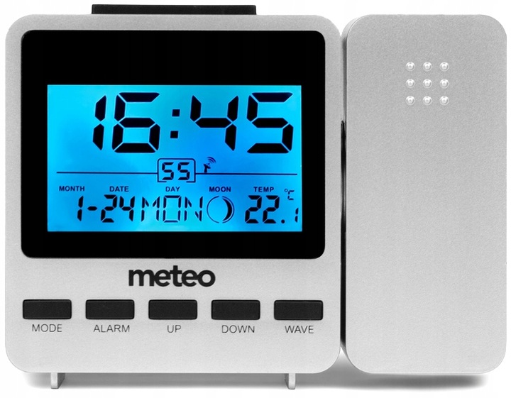 ZEGAR Z PROJEKTOREM TERMOMETR BUDZIK STACJA POGODY DCF