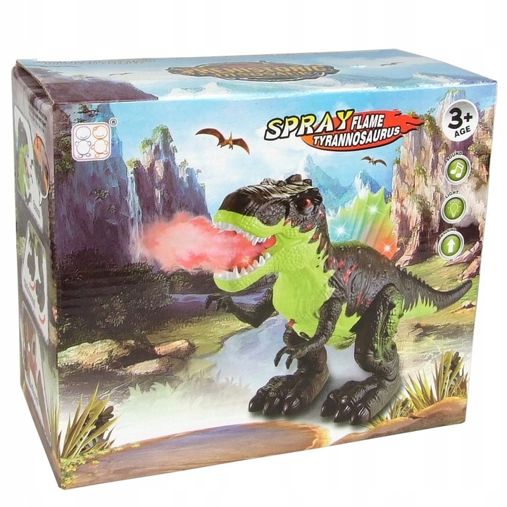 DUŻY DINOZAUR T-REX ŚWIECI RYCZY CHODZI ZIEJE PARĄ XXL