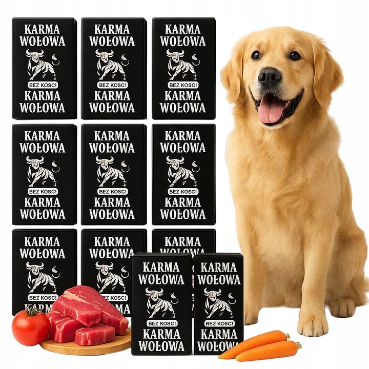 MIĘSO MROŻONE DLA PSA BEZ KOŚCI WOŁOWE BARF 100% 10 KG WOŁOWINA ŚWIEŻE