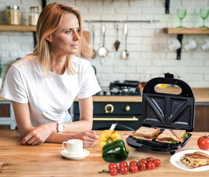 OPIEKACZ KANAPEK TOSTÓW SANDWICH ELDOM CERAMICZNY Z POWŁOKĄ GRANITOWĄ