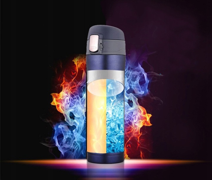 KUBEK TERMICZNY TERMOS na herbatę kawę z ustnikiem BLOKADA PRÓŻNIOWY STAL