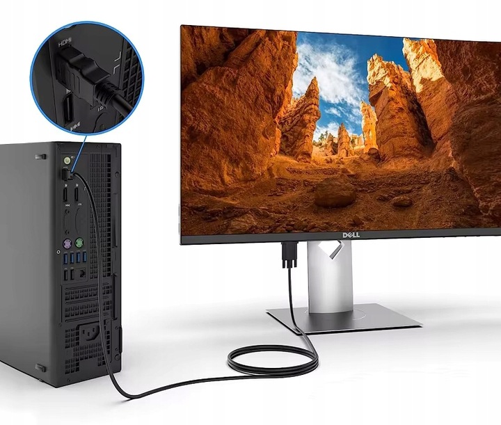 KABEL PRZEWÓD PRZEJŚCIÓWKA KONWERTER ADAPTER HDMI - VGA POZŁACANY 3D 2m