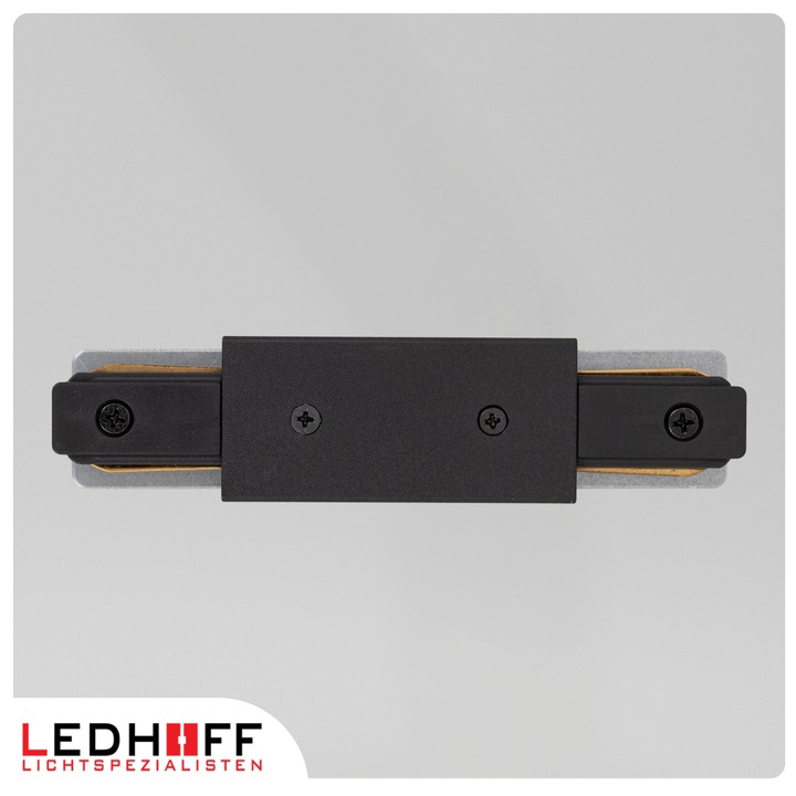 Łącznik z ZASILANIEM prosty do szyn oświetleniowych LED czarny