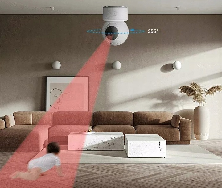 KAMERA WEWNĘTRZNA IP WiFi OBROTOWA 4 MPX 4 MP 2K ZOOM DO DZIECKA PSA KOTA