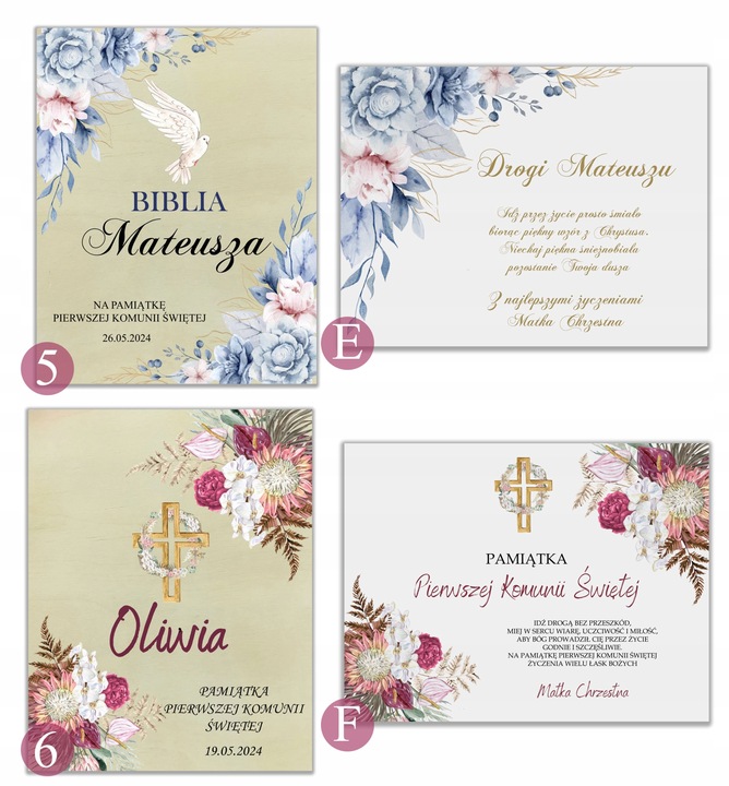 Biblia Pismo Święte Komunia Chrzest Pudełko Grawer Pamiątka PIĘKNE WZORY