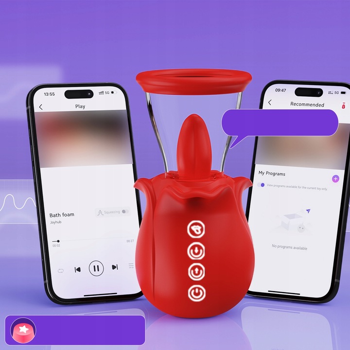 Wibratory różane z 7 stymulatorami łechtaczki do ssania i lizania sutków