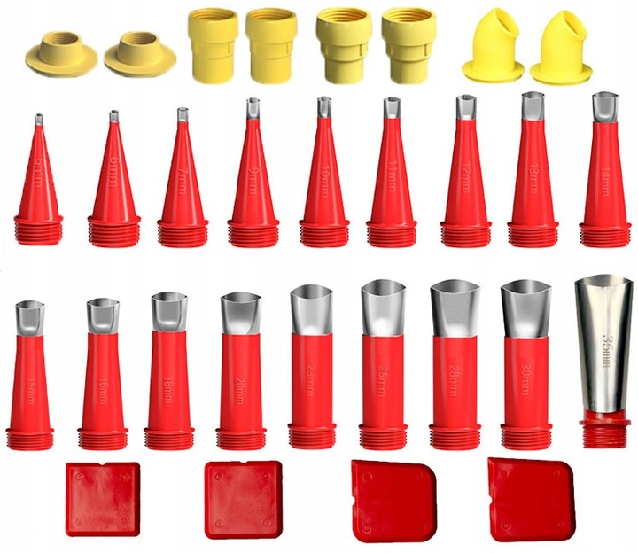 Końcówki do Silikonu Silikonowania Dysza Wyciskacz Aplikator Pistolet