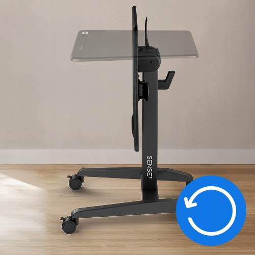 Biurko Mobilne Regulowane Składane Stolik Pod Laptopa Kółka 70x52cm