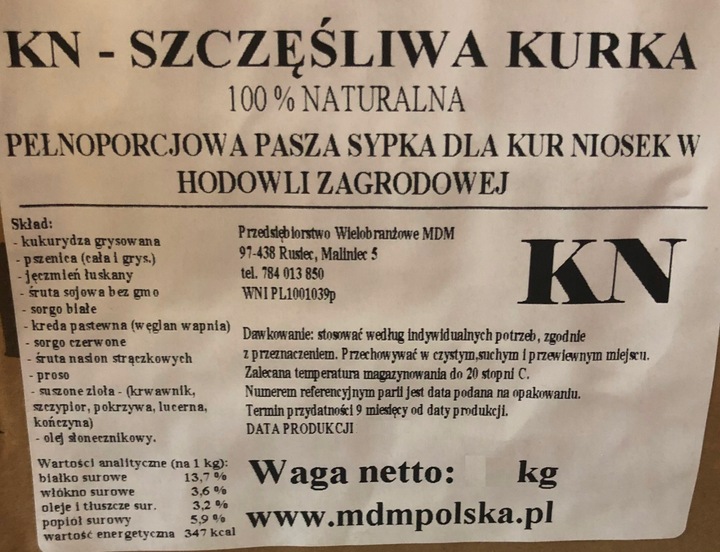 Karma KURA NIOSKA Z ZIOŁAMI pasza drób sypka