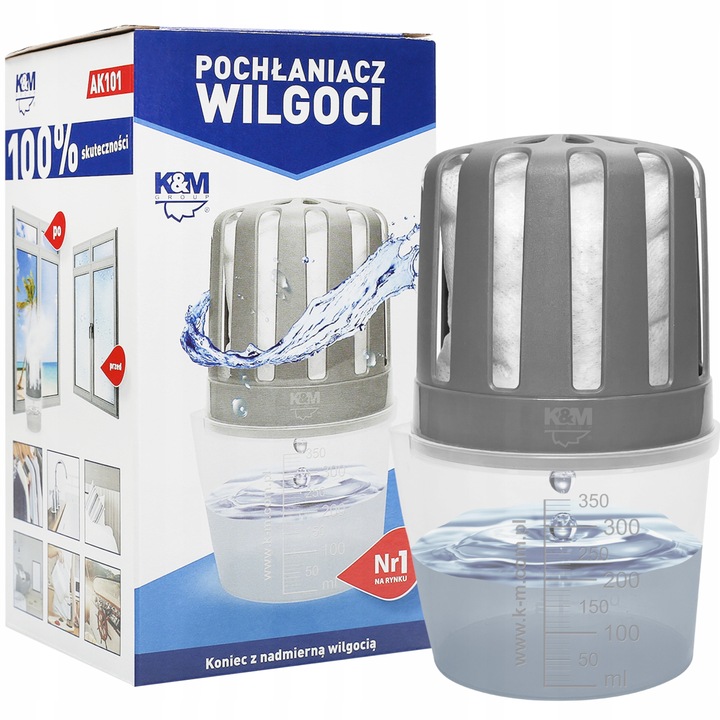 2x pochłaniacz wilgoci K&M AK101 + 4x wkład do pochłaniacza wilgoci 280g