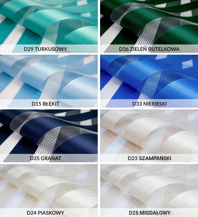 Roleta Dzień Noc na wymiar z napinaczem 72x150 cm