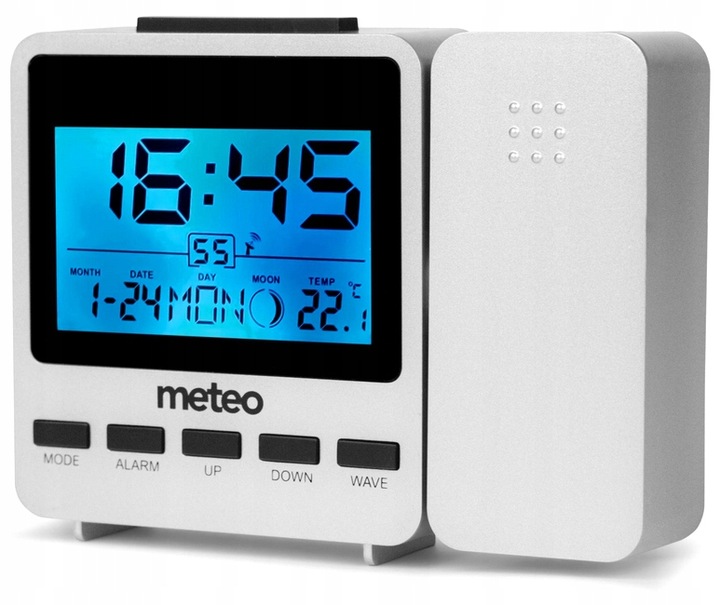 ZEGAR Z PROJEKTOREM TERMOMETR BUDZIK STACJA POGODY DCF