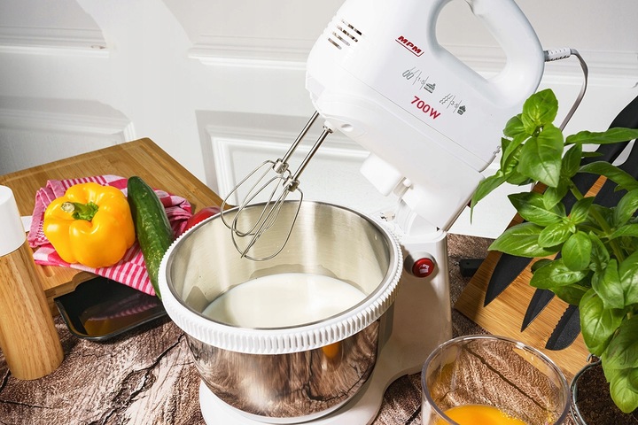 Mikser ręczny z misą biały 700W MPM MMR-21Z