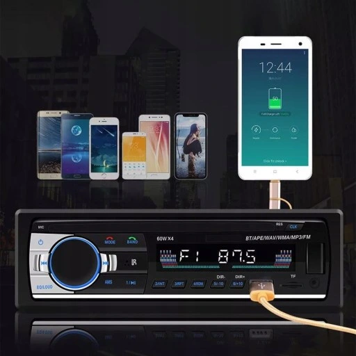 Radio Samochodowe Bluetooth 1Din USB AUX TF Pilot