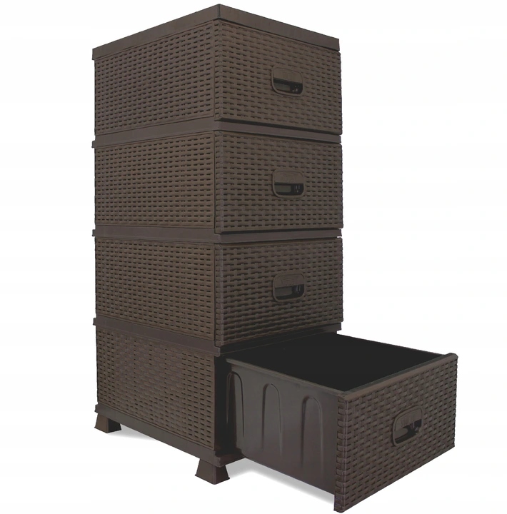 SZAFKA KOMODA REGAŁ 4 SZUFLADY DO ŁAZIENKI RATTAN