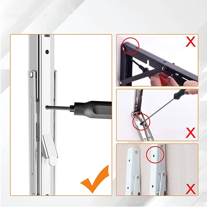 TRÓJKĄTNE ZAWIAS KĄTOWNIK SKŁADANY WSPORNIK POD STÓŁ BLAT DLA DOMU