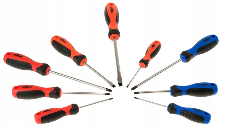 ZESTAW ŚRUBOKRĘTÓW WKRĘTAKÓW Z MAGNESEM 9 szt.