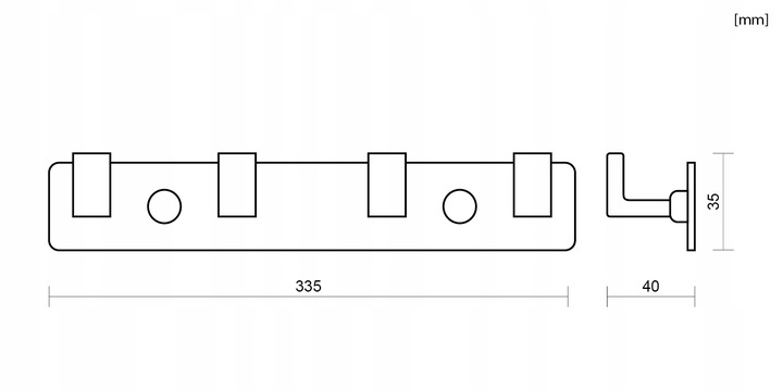 WIESZAK NA RĘCZNIKI ŁAZIENKOWY CZARNY LOFT SOLIDNY LISTWA Z 4 HACZYKAMI