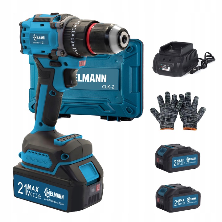PROFESJONALNA WIERTARKO WKRĘTARKA AKUMULATOROWA 2AKU 3 Ah 21V UDAROWA