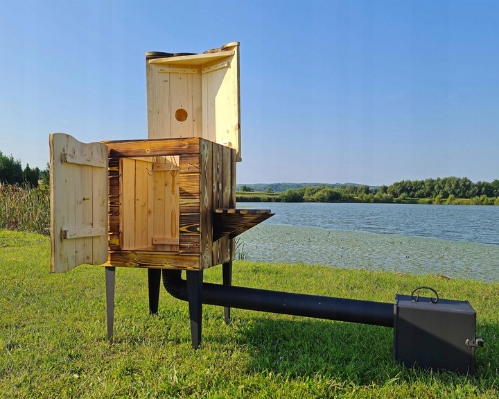 WĘDZARNIA DREWNIANA DOMOWA OGRODOWA WĘDZARNIK PALENISKO RURY GOTOWY ZESTAW