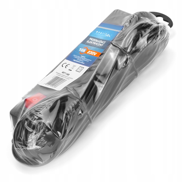 PRZEDŁUŻACZ SIECIOWY LISTWA ZASILAJĄCA WŁĄCZNIK CZARNY GRUBY 3 GNIAZDA