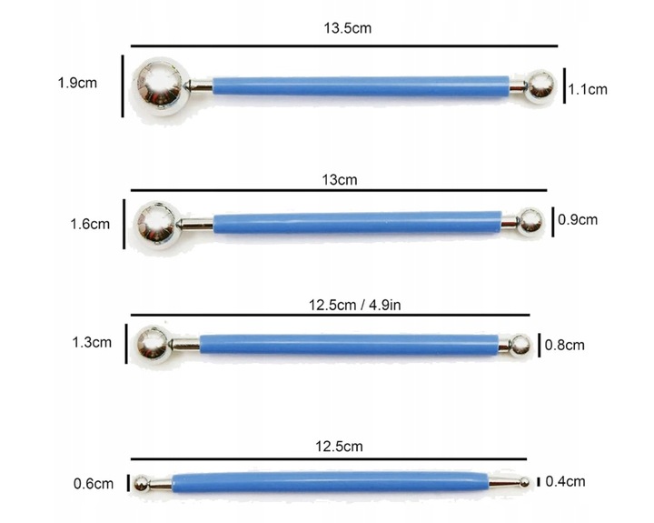 Zestaw 4 Patyczki do Silikonowania Kulki Do Fugowania Pałeczki Do