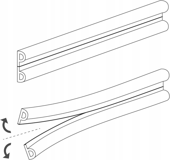 Uszczelka do okien i drzwi profil P 25 mb BRĄZ