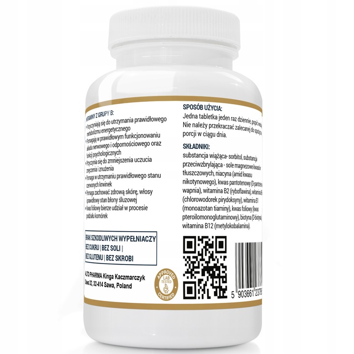 WITAMINA B Complex B1 B2 B3 B5 B6 B7 B9 B12 120t