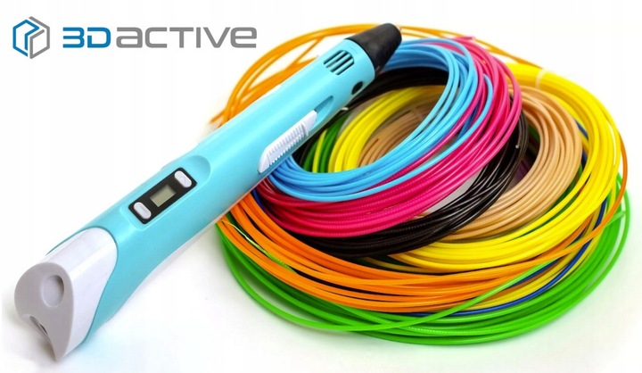 DUŻY ZESTAW WKŁADY DO DŁUGOPISU 3D PEN DLA DZIECI PLA FILAMENTY 40x5m 200 m