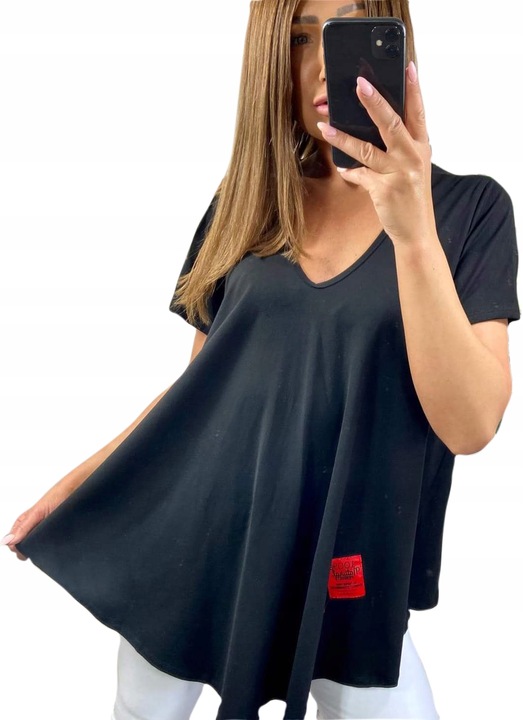 BAWEŁNIANA TUNIKA DEKOLT V-NECK roz. 50