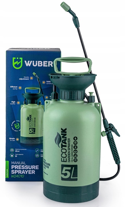 RĘCZNY OPRYSKIWACZ CIŚNIENIOWY DUŻY POJEMNOŚĆ 5L REGULACJA DYSZY LANCA